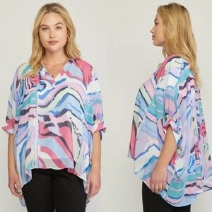 Colorful Abstract Women's Top